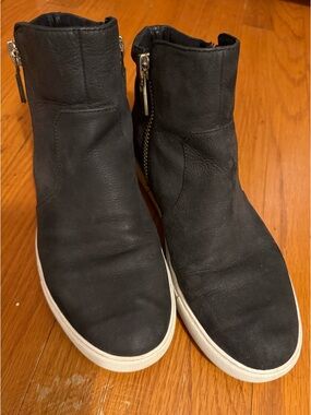 🗽Size 9.5 M Bk Kenneth Cole NY Keenan Leather High Top Zipper Fashion Sneakers